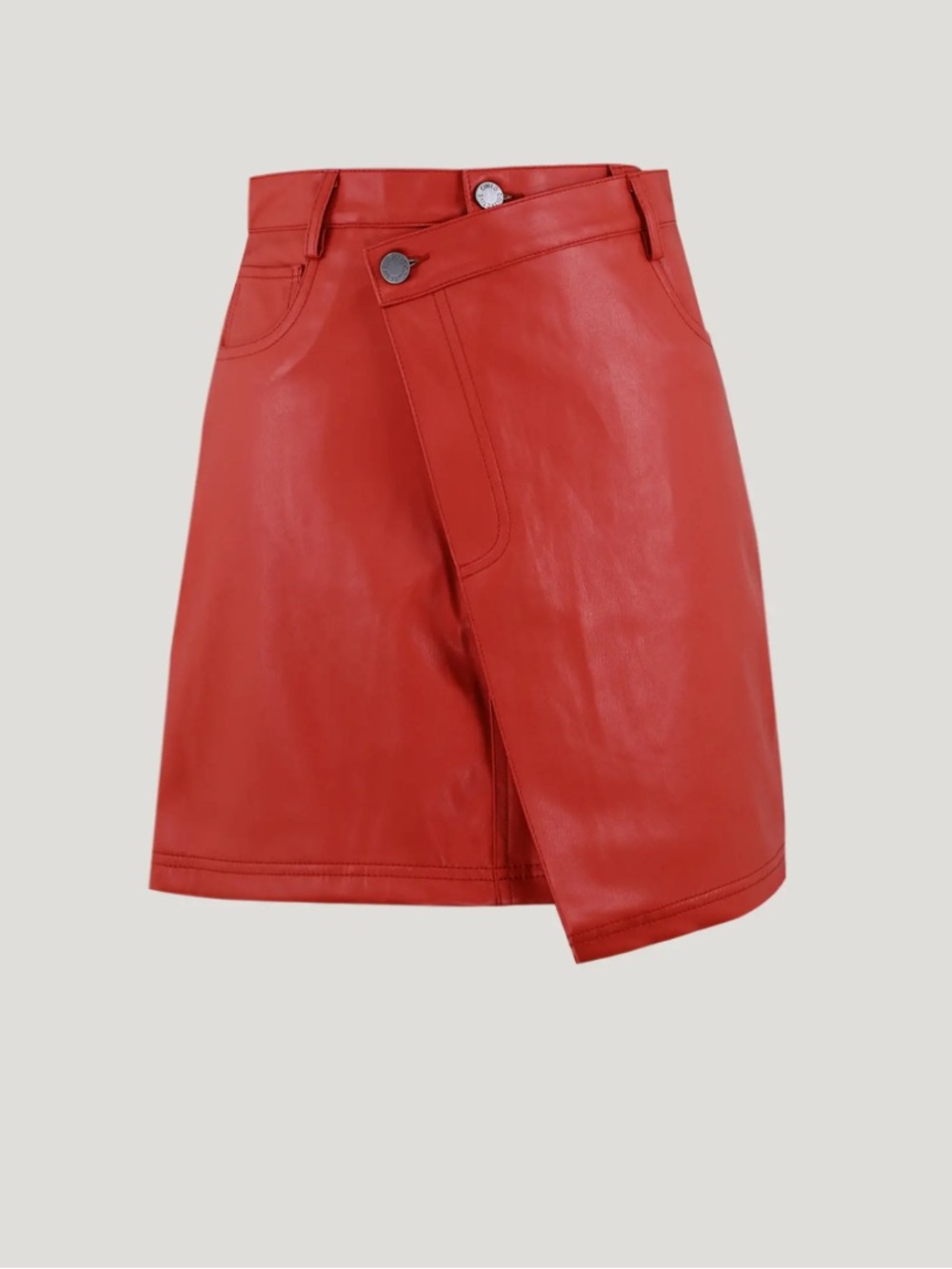 C/MEO Collective Asymmetrical Pumpkin Faux Leather Skirt